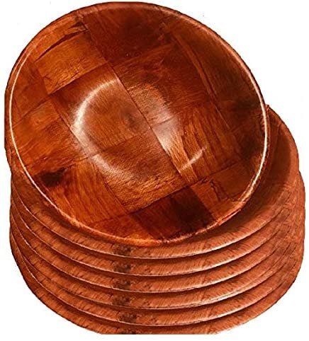 Wooden Woven Salad Bowl, Woven Wood Snack Bowls 8