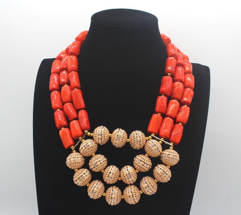 Edo Coral Beads/ Benin Coral Beads/Nigerian Wedding Beads/African Beads