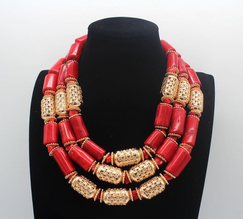 Edo Coral Beads/ Benin Coral Beads/Nigerian Wedding Beads/African Beads